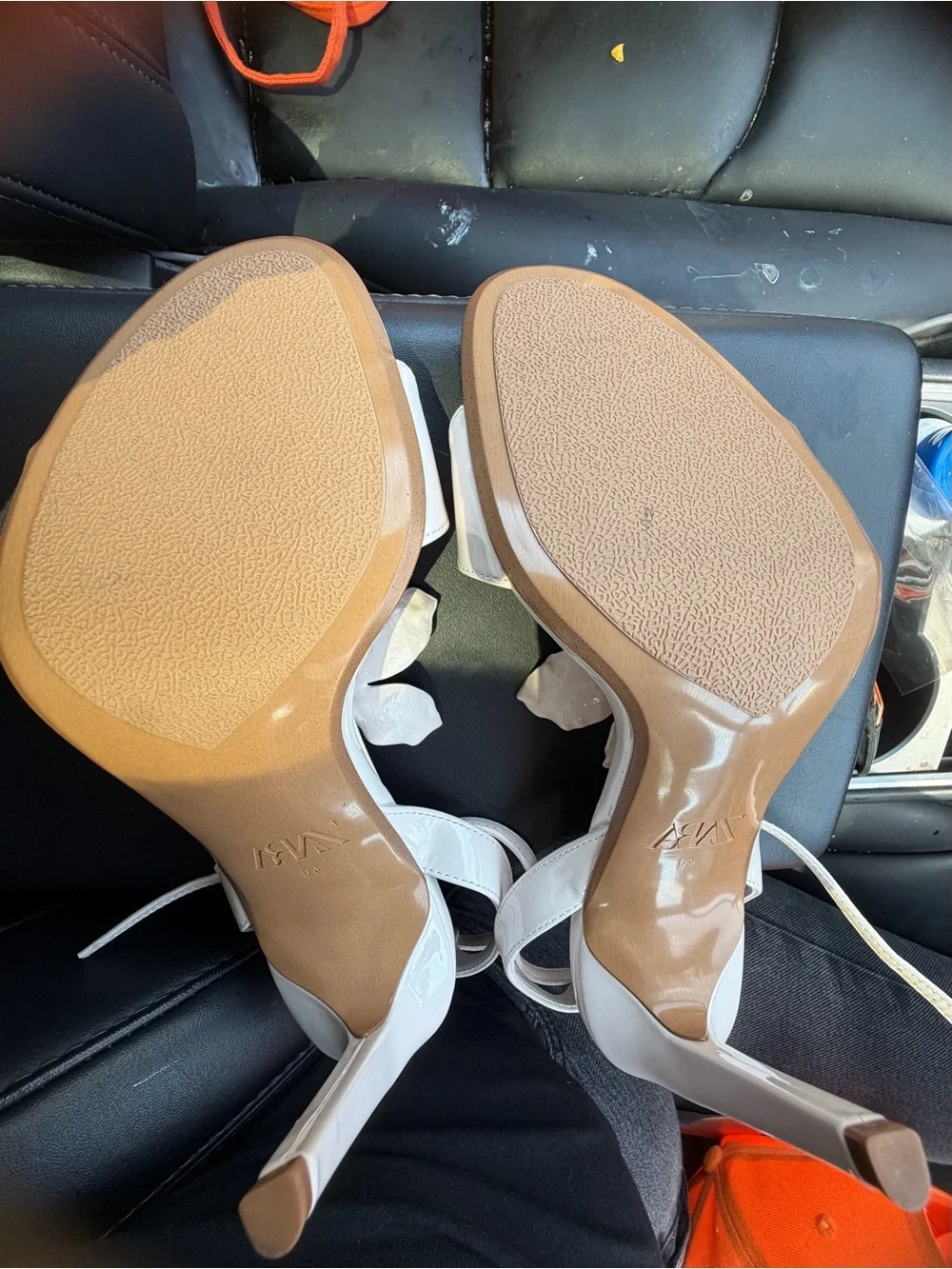 Zara Cream T-Strap Sandal with Floral Accent - Picture 3 of 3